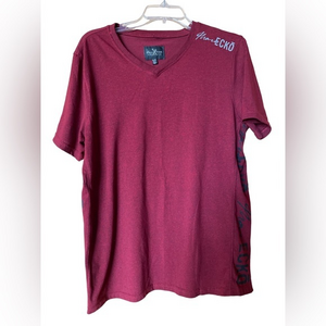 Marc Ecko Cut & Sew Mens Y2K V Neck Graphic Tee Shirt Red Black Size XL‎